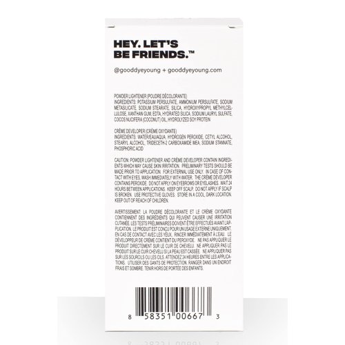 Good Dye Young Hair Lightener Kit with Dust Free Powder Lightener and 25 Volume Developer - Moisturizing Bleaching Kit - Vegan Hair Bleach (4 oz.)