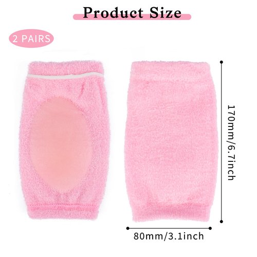 2 Pairs Elbow Moisturizing Sleeve Elbow Gel Cover Heel Socks Elbow Sleeves Elbow Pads for SPA Moisturizing Dry Cracked Skin Care