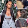34 Inch Lace Front Wig Human Hair 13x6 HD Lace Front Wigs Human Hair Straight Lace Front Wigs Human Hair 13x6 Frontal Wig 150% Density Pre Plucked with Baby Hair 13x6 Wigs for Black Women Human Hair