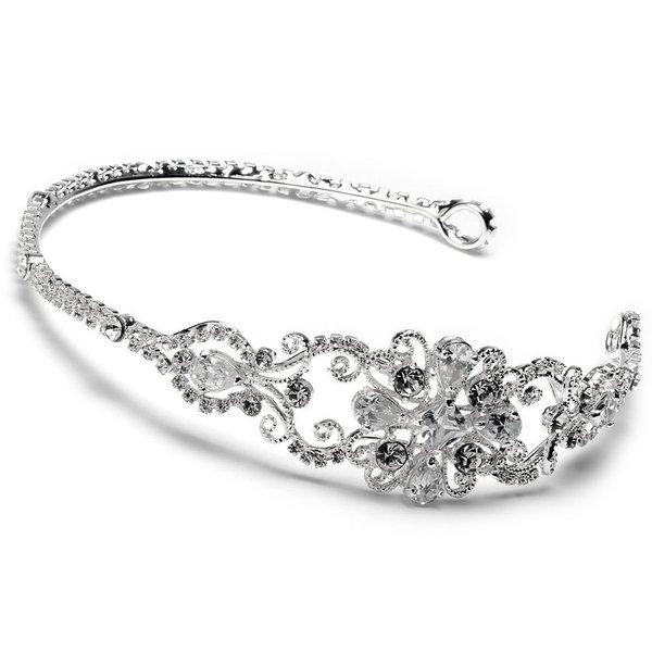 Ciara Rhinestone Silver Plated Bridal Headband