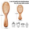 Beauntangly Hair Brush Set, Natural Bamboo Bristles Hairbrush for Hair Growth, Mini Brush for Women Men Kids Thick Curly Thin Long Short Wet Dry Hair No More Tangle, Detangling Massaging Scalp