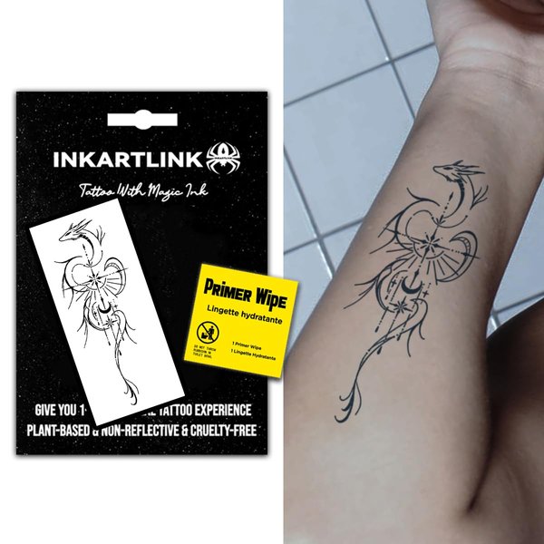 INKARTLINK Semi Permanent Tattoos, realistic temporary tattoos, snake tattoos for cool boys and girls, waterproof and non-reflective, exquisite packaging, unique design(Snake 5)
