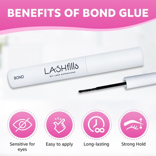 Lashfills DIY Lash Extension Kit Natural Style Lash Cluster Kit with Lash Bond and Lash Application Tool 3 Set of Lashes 30 Lash Clusters (Extra Volume Envy)