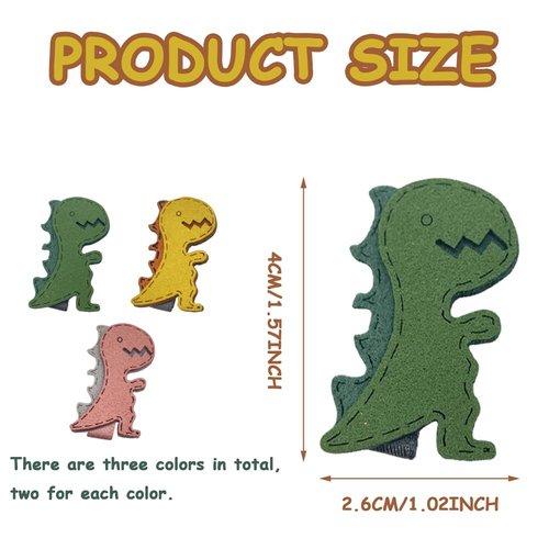 6 pcs Cartoon Dinosaur Hair Clips ,Cute Animal Pattern Barrettes for Girl Lady Hair Clip Headdress Hairstyle Decorate Supplies