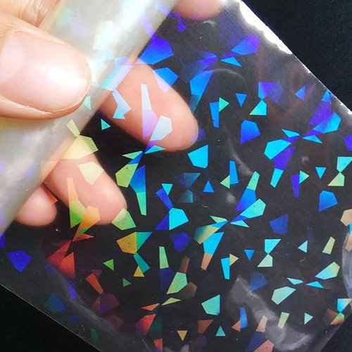 JCAKES 10 Rolls 1 Box Aurora Nail Foil Iridescent Cellophane Nail Foils Transfer Sheets Holographic Nail Art Foil Laser Glass Nail Designs Stickers Starry Sky Nail Decoration for Acrylic Nails
