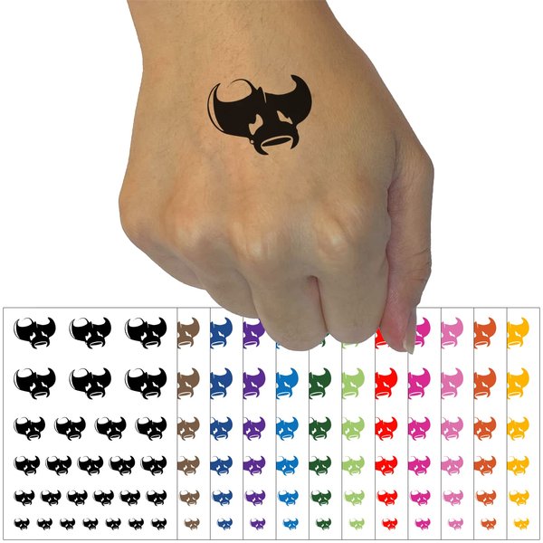 Manta Ray Temporary Tattoo Water Resistant Fake Body Art Set Collection - Dark Blue (One Sheet)