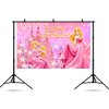 Princess Backdrop for Birthday Party Decorations, Princess Aurora Background for Baby Shower Party Cake Table Decorations Supplies, Sleeping Beauty Theme Banner, 5x3ft