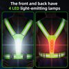 ConKrian LED Reflective Vest USB Rechargeable Running Gear Night Light up Vest Safety Gear Adjustable Elastic Size Night Running LED VES for Men/Women/Child (Green)