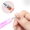 French Manicure Brush -Two Way Nail Art Brush with Dotting Manicure Tool for Manicure Cuticle Clean Up Nail Art Design- Professional Nail Salon Quality Brush, Nail Dotting Pen (10#, Pink)