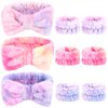 CAVETEE 9 Pcs Spa Headbands for Girls Women, Towel Headband for Washing Face, Face Wash Headband and Wristband Set, Skincare Spa Headband Clean Girl Face