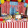 Carnival Circus Party Supplies, Red and White Strips Party Decorations, Includes Napkins, Cups, Plates, Knives, Forks, Spoons, Carnival Tablecloth, Flag, for Birthday, Carnival, Baby Shower,