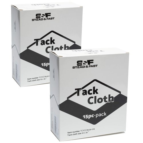 S&F STEAD & FAST Tack Cloth Automotive, 30 pcs, Bulk 2-Box Auto Sticky Tac Cloths Set, Premium Professional Grade Tack Rags for Woodworking, Painting, Sanding