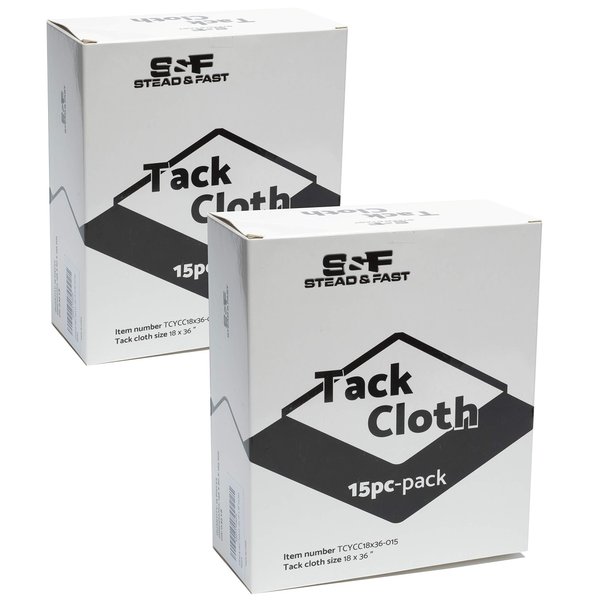 S&F STEAD & FAST Tack Cloth Automotive, 30 pcs, Bulk 2-Box Auto Sticky Tac Cloths Set, Premium Professional Grade Tack Rags for Woodworking, Painting, Sanding