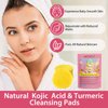 Kojic Acid Turmeric Cleansing Pads - Turmeric Cleansing Pads, Exfoliating, Glow Up Acne Scars, Unclog Pores, Enriched Vitamin C,Gentle & Non-Irritating for Face Body - 40 Count