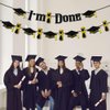 I'm Done Banner Black Glitter 2024 Graduation I'm Done Banner Garland for Congrats Grad Class of 2024 Party Decorations Supplies