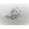 Small silver flower leaf hair barrette alligator clip bridal clip bridal