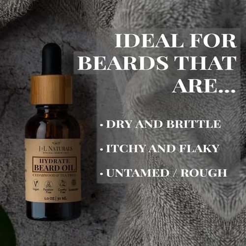 J&L Naturals | Beard Oil for Men | Moisturize, Beard Care | 100% Natural Ingredients With Argan Oil, Jojoba Oil, Coconut Oil | Cruelty Free, Vegan, Paraben Free (Variety, 1 Fl Oz (Pack of 5))