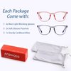 ANDWOOD Blue Light Blocking Glasses Women Men Computer Small Face Frame Bluelight Blocker Teens Square Frame 2 Pack Pink Grey