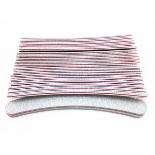 Yueton 20pcs 100/180 Grit Curve Double Sided Zebra File Emery Board Nail Files