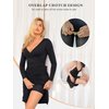Popilush Ruched Dresses with Build in Shapewear V Neck Formal Dresses for Women Bodycon Midi Dress for Wedding Guest