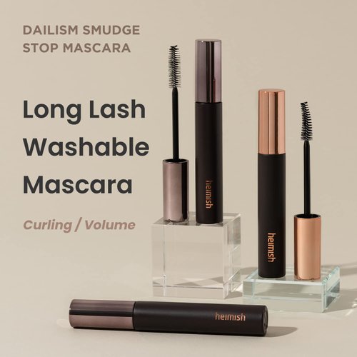 heimish Dailism Smudge Stop Mascara - 0.32oz/9g (Curling) | Non-Smudging, Curling Mascara | Washable, Non-Clumping, Waterproof Mascara for Eye Makeup | Kbeauty