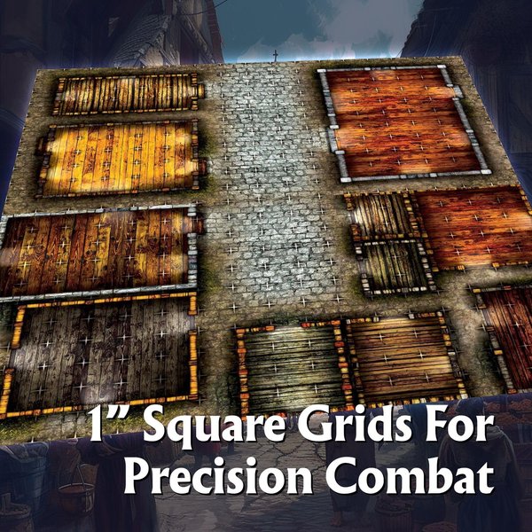 Arcknight The Cobblestone City Roleplaying Battlemaps; 16 Modular RPG Maps in 8 Double-Sided Pages, 1" Square Grid, Modular & Versatile Design for Tabletop Gaming - for Dungeons & Dragons, Pathfinder