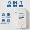 Electrical Outlet Extender with USB Ports(2C2A), Snug Wall Outlet with Night Light, Surge Protector, Wall Plug Adapter for Multiple Devices, Wall Socket Expander