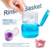Uouovo 2022 Upgraded Denture Bath Box Cup, No-Leak Denture case, Retainer Cleaning Box, Complete Clean Care for Dentures, Clear Braces, Mouth Guard, Night Guard & Retainers (purple)