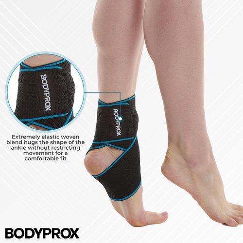 Bodyprox Ankle Support Brace 2 Pack, Adjustable Compression Ankle Braces for Sports Protection, One Size Fits Most for Men & Women