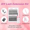 FADLASH DIY Eyelash Extension Kit, 240Pcs Lash Clusters with Lash Bond and Seal, Clusters Eyelash Applicator Tool, D Curl DIY Lash Kit (30D+40D Kit)
