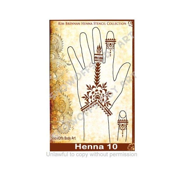 Body Painting Airbrush Stencil - Henna 10