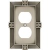 Franklin Brass 64462 Pineapple Single Duplex Outlet Wall Plate/Switch Plate/Cover, Brushed Satin Pewter