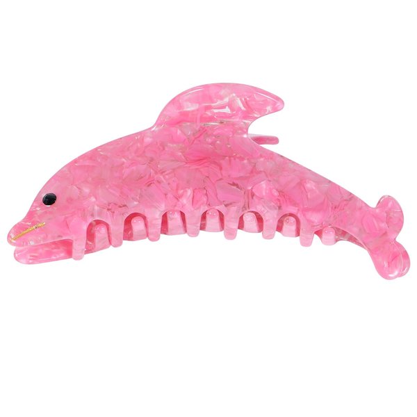 Whale Hair Claw Clip Fashion Animal Hair Jaw Clip 4.3 Inch Acetate Hair Accessories for Women Gilrs, Pink