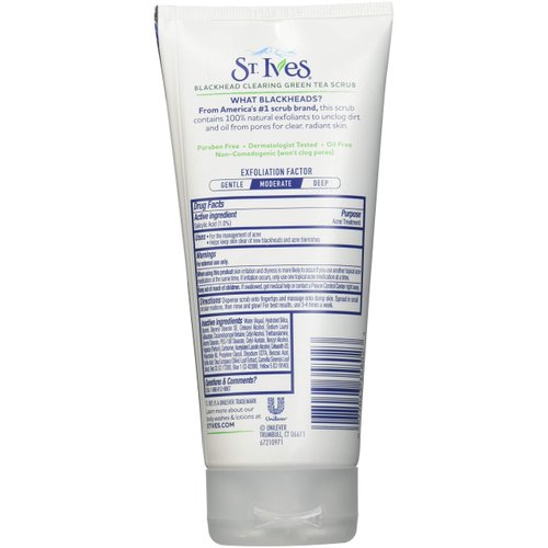 St. Ives Blackhead Clearing Face Scrub Green Tea 6 oz(Pack of 3)
