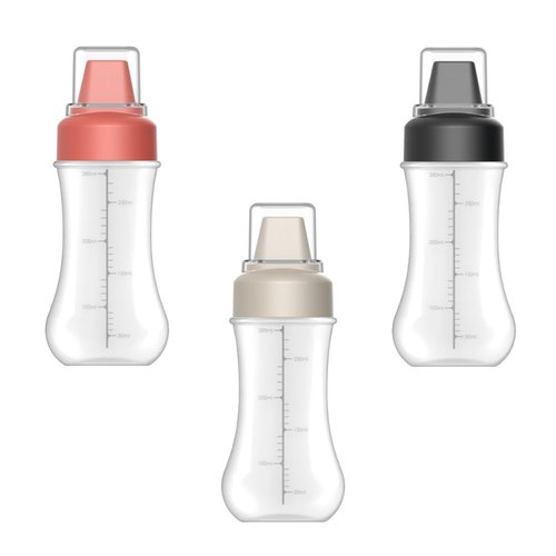 VOSAREA Set of 3 Salad Dressing Bottles 350ml Sauce Squeeze Containers 5 Hole Spout for Easy Use in Kitchen
