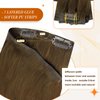 Full Shine Brown Clip in Human Hair Extensions Seamless Clip in Hair Extensions,Pu Weft Medium Brown Real Human Hair Clip in Extensions Straight Brazilian Hair 18 Inch 8 Pcs 120G