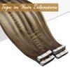 Hair Tape in Extensions Human Hair Ombre Blonde Sunny Tape in Real Human Hair Extensions Medium Brown Ombre Platinum Blonde Balayage Tape in Remy Hair Extensions Ombre Blonde 20pcs 50g 14inch