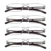 LifeArt 4 Pairs Reading Glasses, Blue Light Blocking Glasses, Computer Reading Glasses for Women and Men, Fashion Rectangle Eyewear Frame(4 Brown, 3.25 Magnification)
