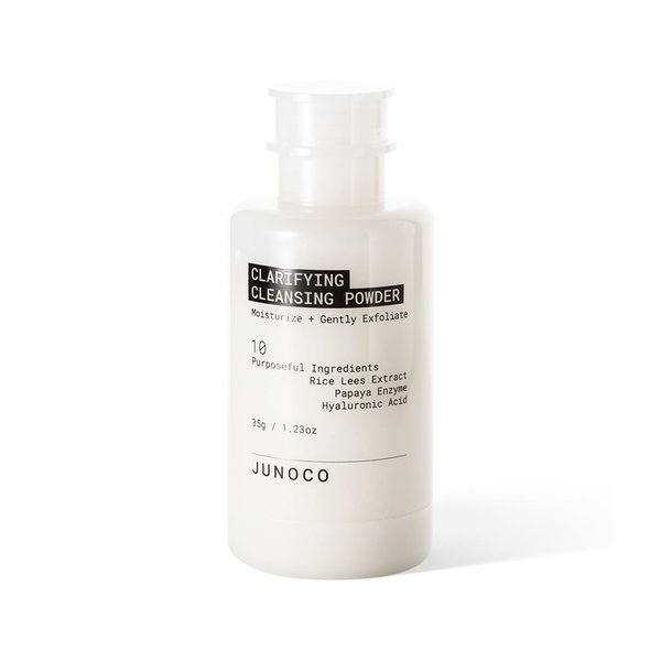 JUNOCO - JADE Cleansing Powder - Exfoliating Enzyme Cleanser for Face | Hydrating Facial Cleanser for Sensitive Skin | Double Cleansing Powder