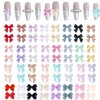 COOSLIM 120PCS Bow Nail Charm 3D Bows Nail Charm Colorful Bowknot Nail Charm for Acrylic Nails Pearl Resin Nail Rhinestone Christmas Accessories for Nail Art Crafts 1