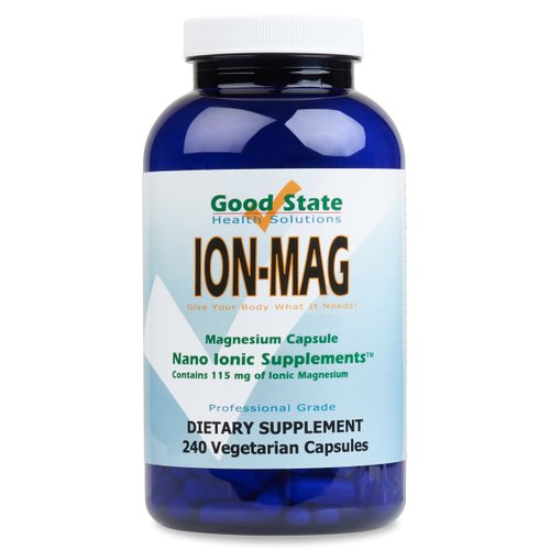 Good State | ION-MAG - Ionic Magnesium Chloride Supplement | Men/Women's Nano Ionic Magnesium Chloride Supplement | (115mg Each) (240 Veggie Capsules)