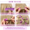 24 Pieces Hair Perm Rods Cold Wave Rods Plastic Perming Rods Curlers Hair Rollers with Steel Pintail Comb Rat Tail Comb Tools for Hairdressing Styling (0.75 Inches, Purple)