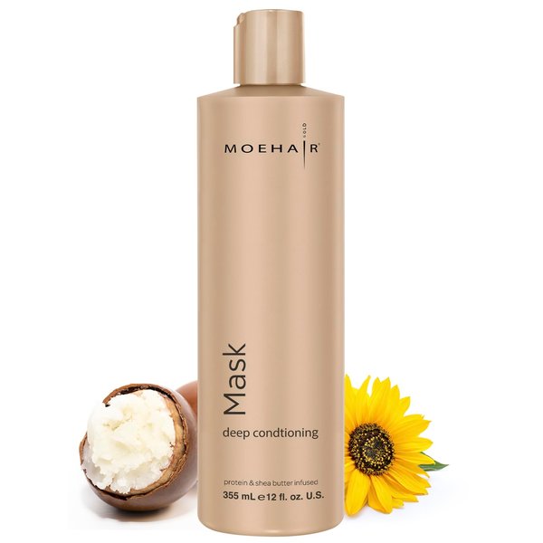MOEHAIR Hair Mask | Hydrating Hair Mask with Shea Butter, Proteins, and Olive Oil | Hair Mask for Damaged Hair | Smoothens Hair and Intensely Moisturizes | Sulfate and Paraben-Free (12 Fl. Oz)