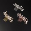 BERYUAN Clear Crystal Teardrop Hair Comb for Women Rhinestone Wedding Hair Accessory for Bride Bridesmaid Prom Hair Pieces (Rose Gold)