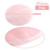 Bememo 2 Pieces Jade Stone for Lash Glue Eyelash Extension Round Jade Stone Lash Glue Holders Adhesive Pallet Fake Eye Lash Holder Base 2 Inch (Pink)