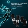 Ramede Volleyball Knee Pads and Volleyball Arm Sleeves with Protection Pad Forearm Elbow Sleeve with Thumb Hole Volleyball Accessories Gear for Girls Women (2 Pairs,Black,Volleyball)