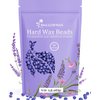 Hard Wax Beads - Mallowwax Lavender Stripless Hard Wax Beans - Wax beads for Hair Removal - Natural, Gentle Wax for Brazilian Bikini - Waxing Beads for Beginners (Coarse Body Hair Specific)