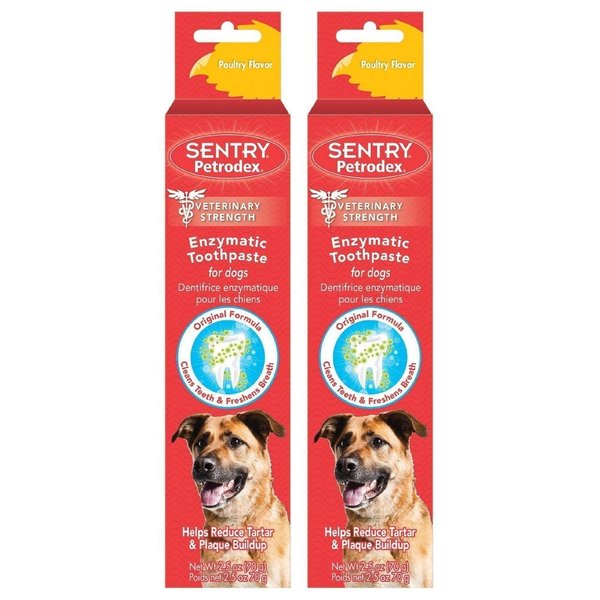 Petrodex Enzymatic Toothpaste for Dogs - Poultry Flavor, 2.5-Ounce, 2 Pack