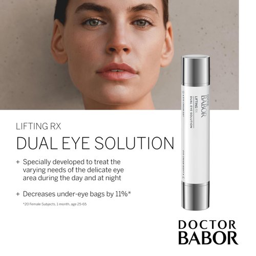 DOCTOR BABOR Lifting Rx Dual Eye Solution, Morning & Night Eye Cream, Day Boost Complex Smooths & Firms, Night Recharge Complex Reduces Dark Circles & Under-Eye Bags, Target Crow's Feet & Wrinkles