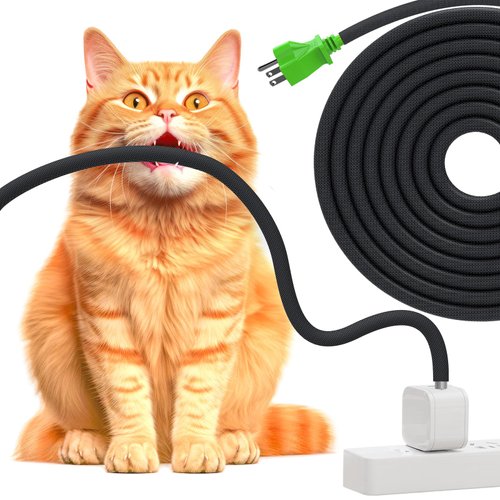 UOMTFAI Cord Protector for 1 Cord 6.6ft 3/10 Inch, Flexible Cord Protectors from Pets No Chew Cable Management Cable Sleeve, Cable Organizer Cord Cover for USB Power Cords Audio and Video Cords